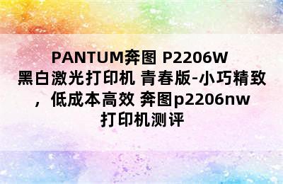 PANTUM奔图 P2206W 黑白激光打印机 青春版-小巧精致，低成本高效 奔图p2206nw打印机测评